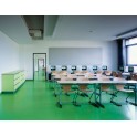 Linoleum Colorette, vivid green and elephant grey